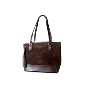 Spartina 449 Tote Purse Brown Chocolate Leather & Suede Tassel Tote